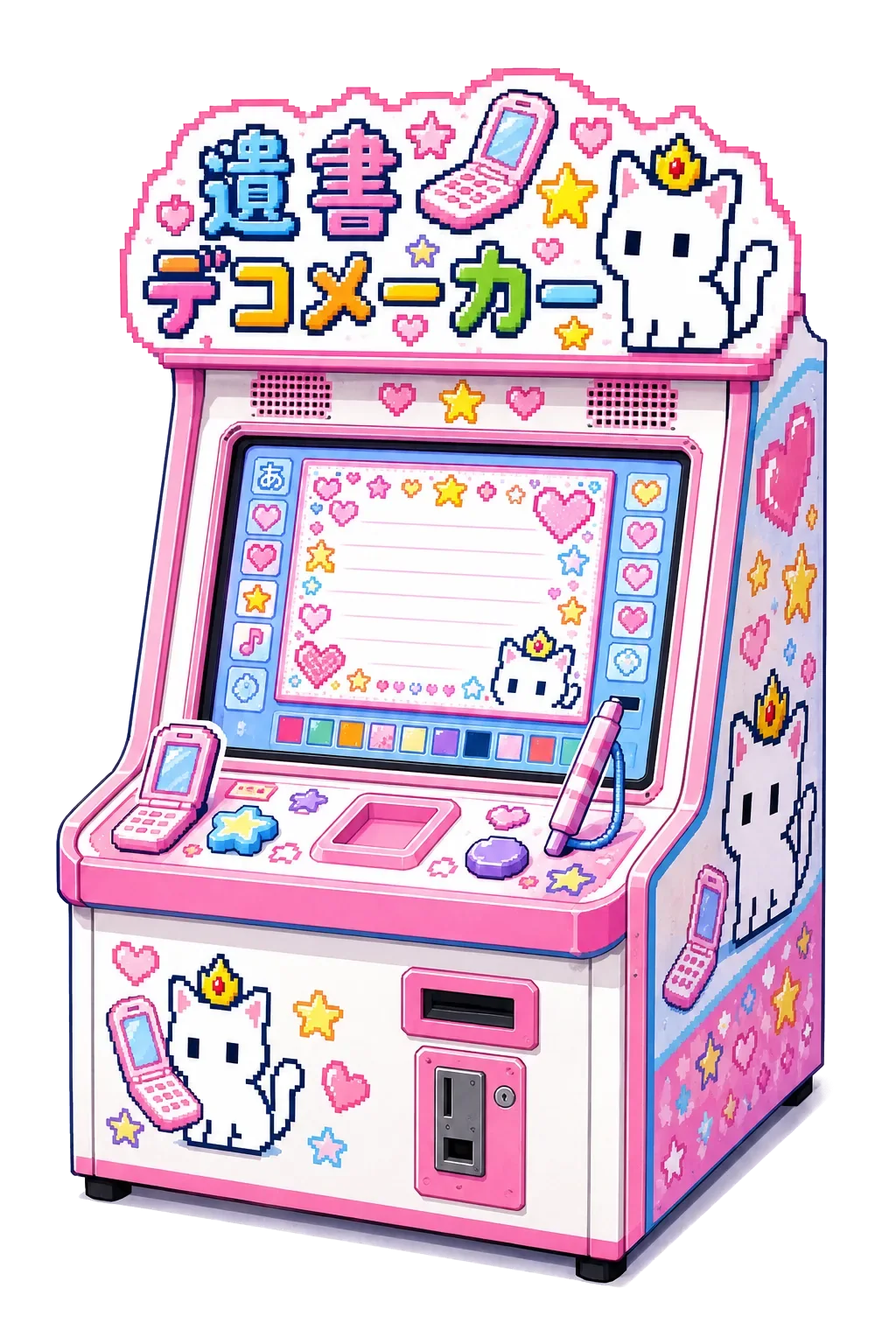 遺書デコメーカーのゲーム筐体
