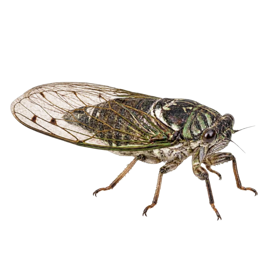 虫かごの中で生きているミンミンゼミ